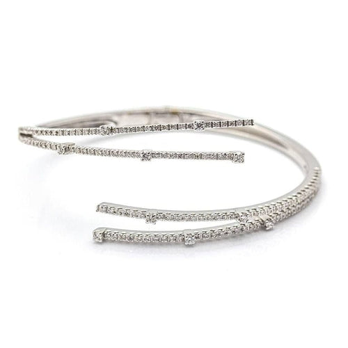 Bracelet RAY - Bracelet rigide en or blanc 18 ct et diamants 58 Facettes D359739LF