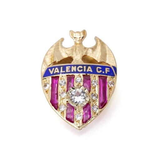 Broche FC Valencia - Épinglette bouclier en or jaune 18 carats diamants rubis émail 58 Facettes D359904JC
