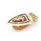Broche FC Zaragoza - Broche bouclier en or jaune 18 carats, diamants, saphirs et rubis 58 Facettes D359905JC