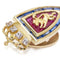 Broche FC Zaragoza - Broche bouclier en or jaune 18 carats, diamants, saphirs et rubis 58 Facettes D359905JC