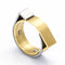Bague 53 Carl Dau Geometry - Bague en or jaune et acier sablé 58 Facettes D359995JC
