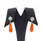 Boucles d'oreilles Boucles d'oreilles en or blanc 18 carats avec diamants et corail 58 Facettes D360266JE