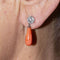 Boucles d'oreilles Boucles d'oreilles en or blanc 18 carats avec diamants et corail 58 Facettes D360266JE