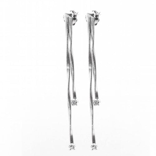 Boucles d'oreilles Boucles d'oreilles de créateur en or blanc 18 carats et diamants 58 Facettes D360365CS