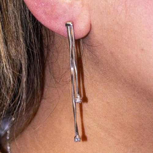 Boucles d'oreilles Boucles d'oreilles de créateur en or blanc 18 carats et diamants 58 Facettes D360365CS