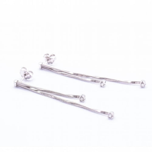 Boucles d'oreilles Boucles d'oreilles de créateur en or blanc 18 carats et diamants 58 Facettes D360365CS