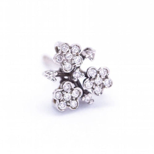 Boucles d'oreilles Pasquale Bruni Prato Fiorito - Boucles d’oreilles fleur en or blanc et diamants 58 Facettes D360382CS