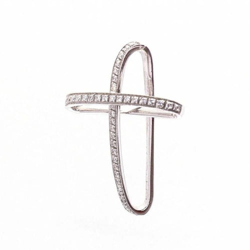 Pendentif Alfieri - Pendentif croix de Saint-Jean en or blanc et diamants 58 Facettes D360390CS
