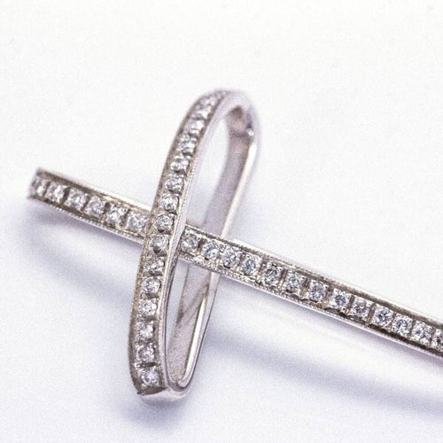 Pendentif Alfieri - Pendentif croix de Saint-Jean en or blanc et diamants 58 Facettes D360390CS