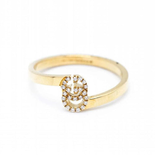 Bague 53 Gucci Running G - Bague en or jaune 18 carats et diamants 58 Facettes D360449FJ