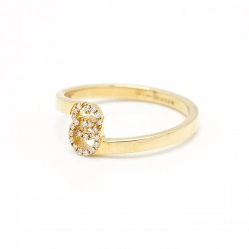 Bague 53 Gucci Running G - Bague en or jaune 18 carats et diamants 58 Facettes D360449FJ