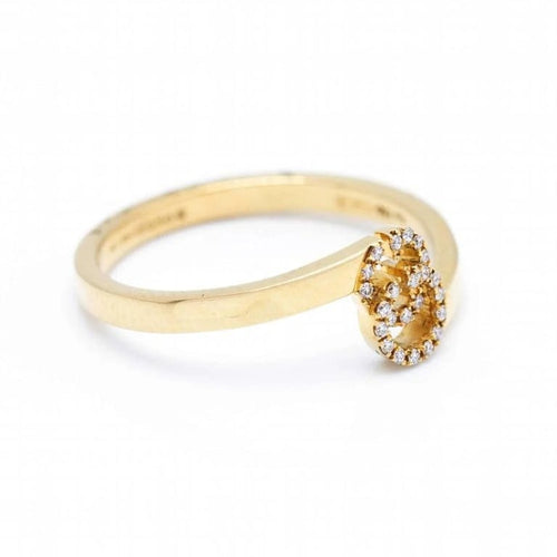 Bague 53 Gucci Running G - Bague en or jaune 18 carats et diamants 58 Facettes D360449FJ