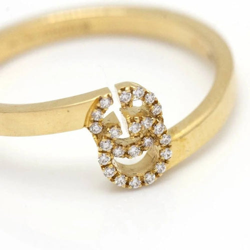 Bague 53 Gucci Running G - Bague en or jaune 18 carats et diamants 58 Facettes D360449FJ