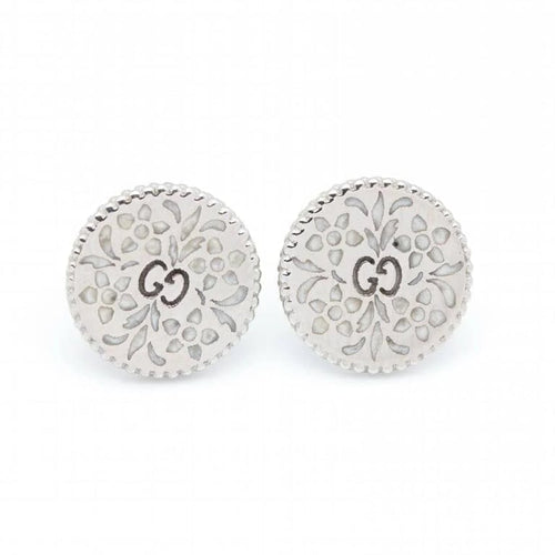 Boucles d'oreilles Gucci Icon Blossom - Boucles d’oreilles en or blanc 18 carats et émail 58 Facettes D360455FJ