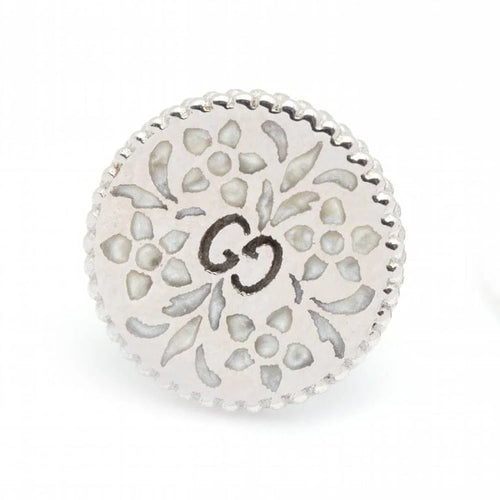 Boucles d'oreilles Gucci Icon Blossom - Boucles d’oreilles en or blanc 18 carats et émail 58 Facettes D360455FJ