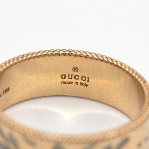 Bague 54 Gucci Icon Blossom - Bague en or rose 18 carats et émail 58 Facettes D360460FJ