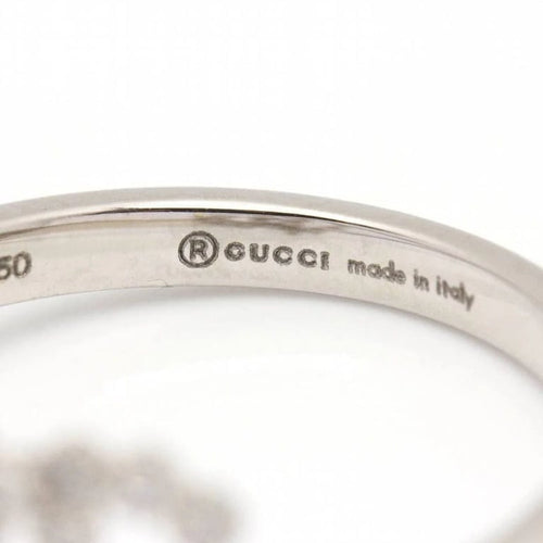 Bague 54 Gucci Running G - Bague en or blanc 18 carats et diamants 58 Facettes D360453FJ