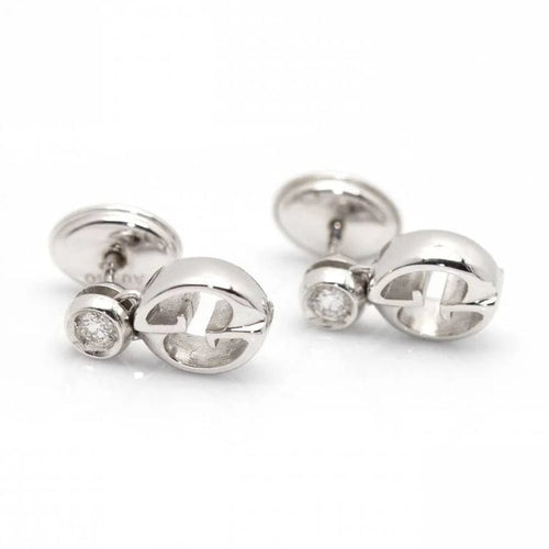 Boucles d'oreilles Gucci 1973 - Boucles d'oreilles en or blanc 18 carats et diamants 58 Facettes D360464FJ