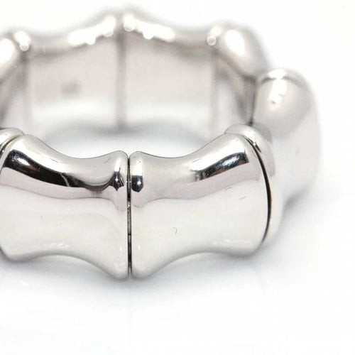Bague 51.5 - 59 Gucci Bamboo Spring - Bague flexible en or blanc 18 kt 58 Facettes D360485FJ