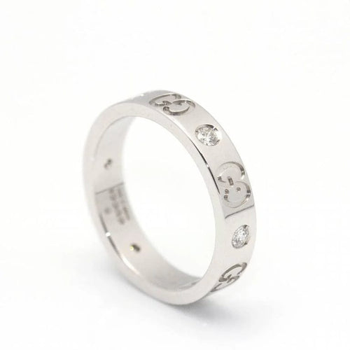 Bague 52 Gucci Icon - Bague en or blanc 18 carats et diamants 58 Facettes D360469FJ