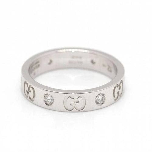 Bague 52 Gucci Icon - Bague en or blanc 18 carats et diamants 58 Facettes D360469FJ