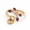 Bague 54 Gucci Flora Butterfly - Bague en or jaune 18 carats et émail 58 Facettes D360468FJ