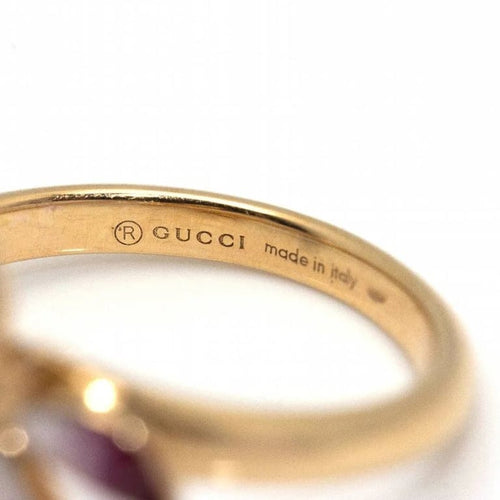 Bague 54 Gucci Flora Butterfly - Bague en or jaune 18 carats et émail 58 Facettes D360468FJ