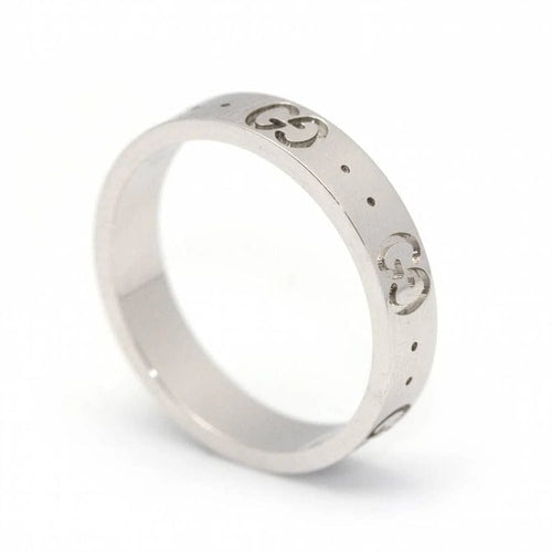 Bague 53 Gucci Icon - Bague en or blanc 18 carats motif GG 58 Facettes D360482FJ