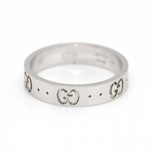 Bague 53 Gucci Icon - Bague en or blanc 18 carats motif GG 58 Facettes D360482FJ