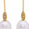 Boucles d'oreilles Boucles d'oreilles perles ovales et diamants en or jaune 18 carats 58 Facettes D360904FV