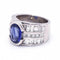 Bague 54 Bague en or blanc 18 kt avec saphir du Cachemire et diamants 58 Facettes D360602LF