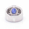 Bague 54 Bague en or blanc 18 kt avec saphir du Cachemire et diamants 58 Facettes D360602LF