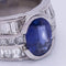 Bague 54 Bague en or blanc 18 kt avec saphir du Cachemire et diamants 58 Facettes D360602LF