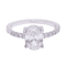 Bague 47 Bague solitaire en or blanc 18 kt avec diamant ovale 1,01 ct 58 Facettes D360903FV