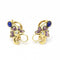 Boucles d'oreilles Boucles d’oreilles - Lapis-lazuli, émail et diamants en or jaune 18 carats 58 Facettes D361033JC