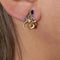 Boucles d'oreilles Boucles d’oreilles - Lapis-lazuli, émail et diamants en or jaune 18 carats 58 Facettes D361033JC