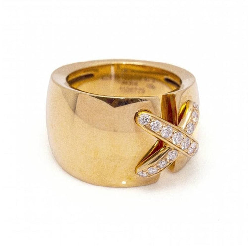 Bague 56 Chaumet Liens Croisés - Bague en or rose 18 carats et diamants 58 Facettes D361598UZ