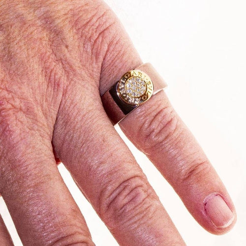Bague 55 BVLGARI - Bague en or rose 18 ct avec diamants 58 Facettes D361636UZ