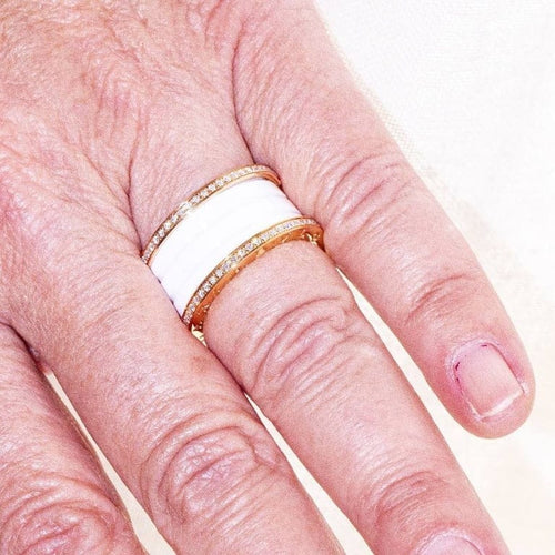 Bague 54 BVLGARI B.zero1 - Bague en or rose 18 kt et diamants 58 Facettes D361635UZ