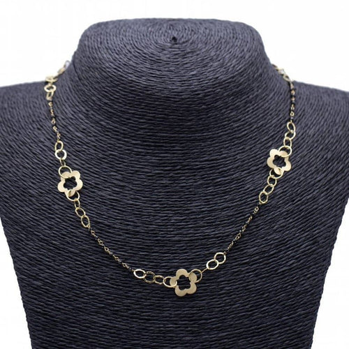 Collier Collier motif floral en or jaune 18 ct et spinelles noirs 58 Facettes N102870LF
