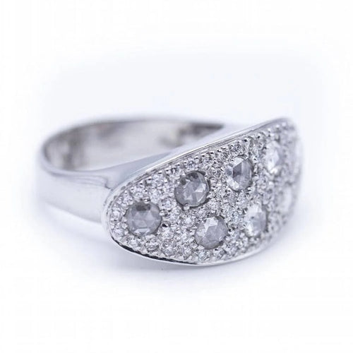 Bague 56 Bague en or blanc 18 kt avec diamants 58 Facettes N102882LF