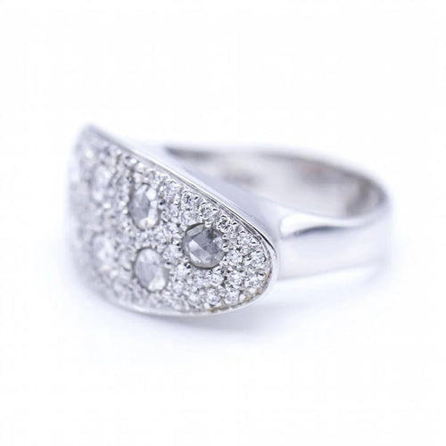 Bague 56 Bague en or blanc 18 kt avec diamants 58 Facettes N102882LF