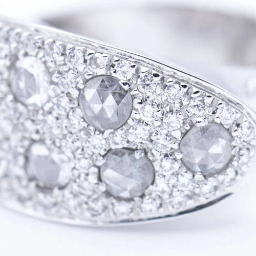Bague 56 Bague en or blanc 18 kt avec diamants 58 Facettes N102882LF
