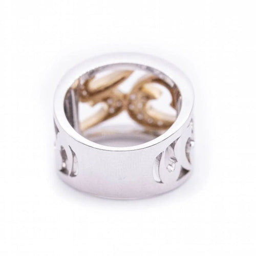 Bague 54 Bague bicolore - Bague en or blanc et or rose 18 ct et diamants 58 Facettes N102899