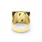 Bague 53 Bague carrée en or jaune 18 ct avec diamants et émeraudes 58 Facettes N102918EJ