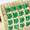 Bague 53 Bague carrée en or jaune 18 ct avec diamants et émeraudes 58 Facettes N102918EJ