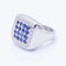 Bague 53 Bague unisexe en or blanc 18 kt avec diamants et saphirs 58 Facettes N102921EJ