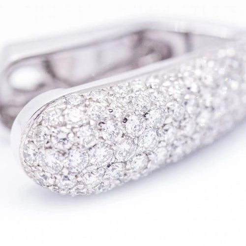 Boucles d'oreilles Boucles d'oreilles en or blanc 18 ct pavées de diamants 58 Facettes N102941EJ