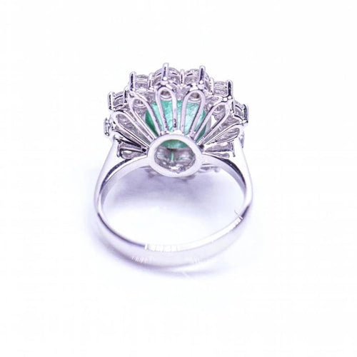 Bague 51 RAINA - Bague en or bicolore 18 ct avec diamants et émeraude 58 Facettes D359454EJ