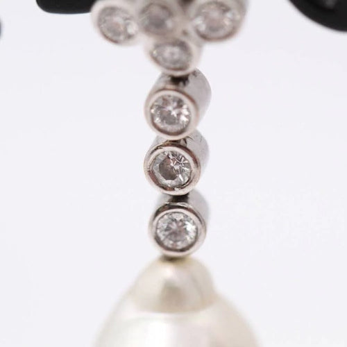 Boucles d'oreilles Boucles d’oreilles - Perles australiennes naturelles et diamants en or blanc 18 ct 58 Facettes D359536JC